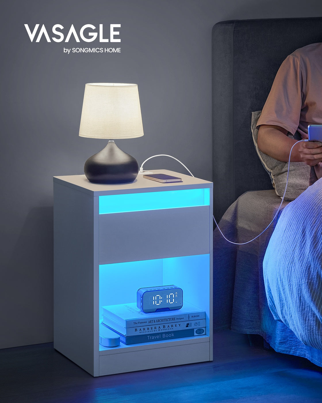 Nightstand with Charging Station & LED - image 2