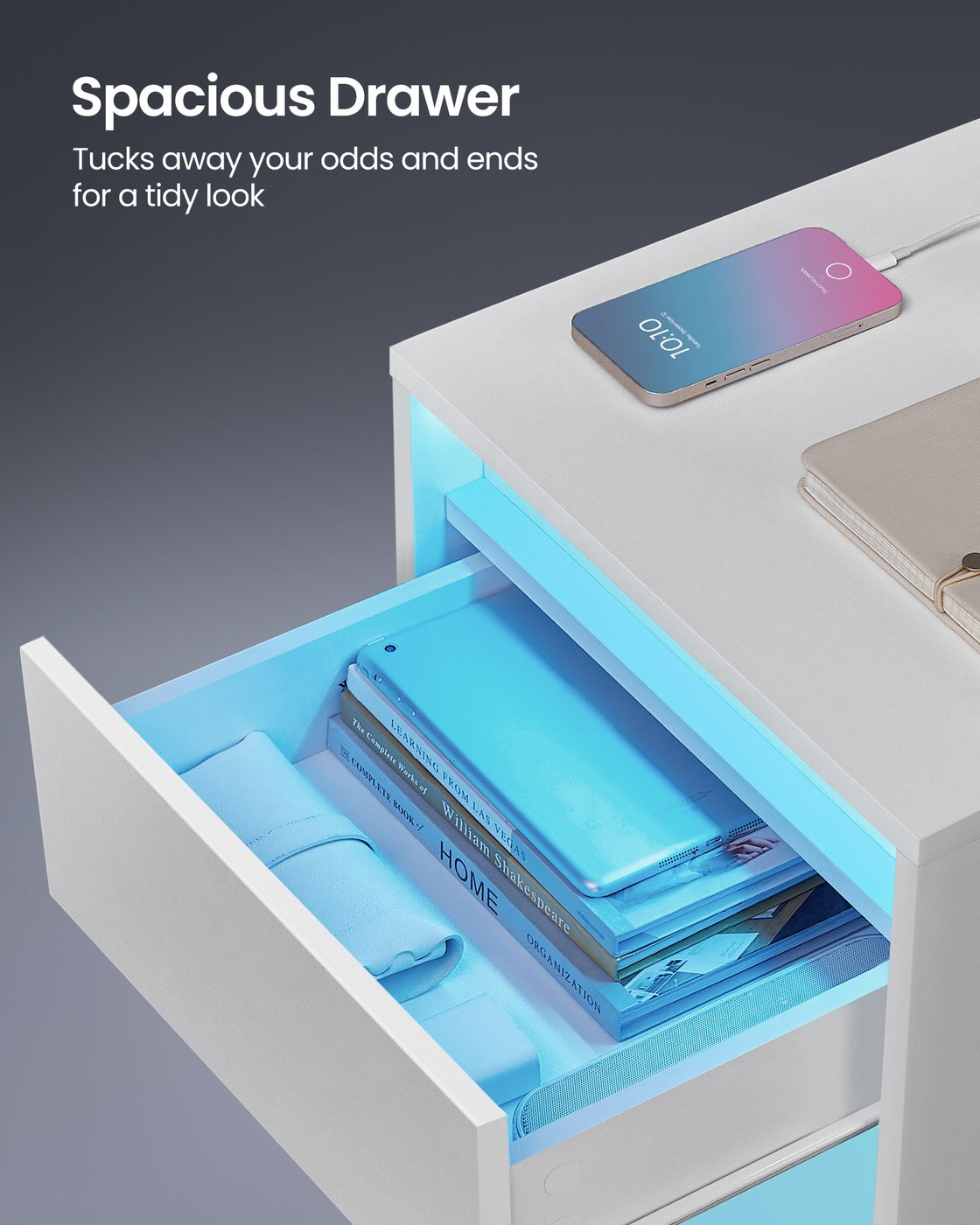 Nightstand with Charging Station & LED - image 5