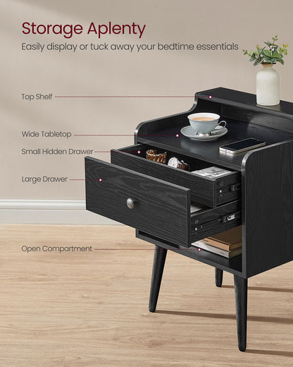 Nightstands with Hidden Drawers, Set of 2