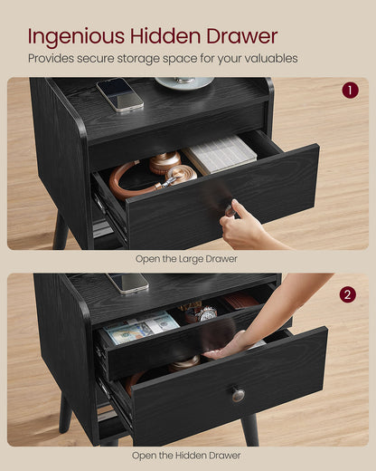 Nightstands with Hidden Drawers, Set of 2
