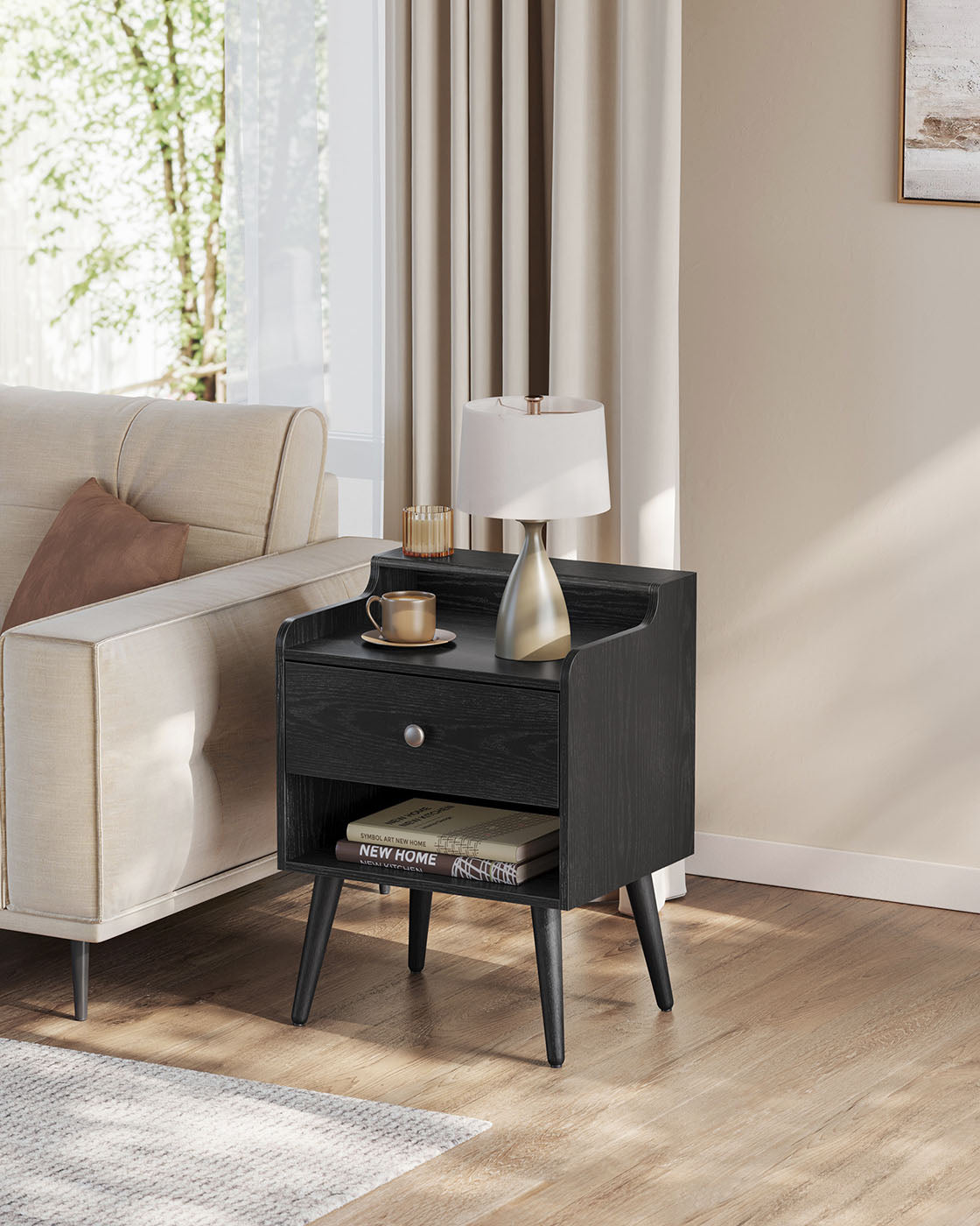 Nightstands with Hidden Drawers, Set of 2
