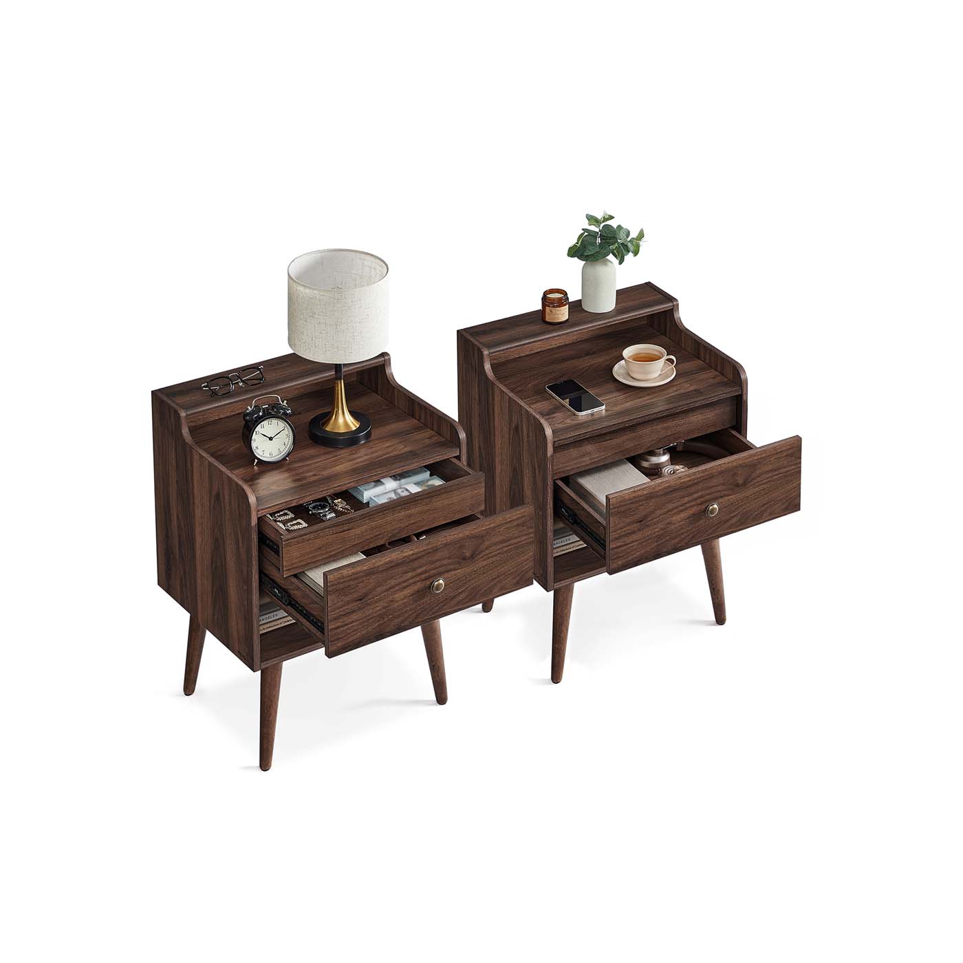 Bedside Tables with Hidden Drawers, Set of 2