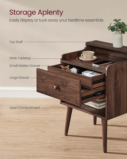 Bedside Tables with Hidden Drawers, Set of 2