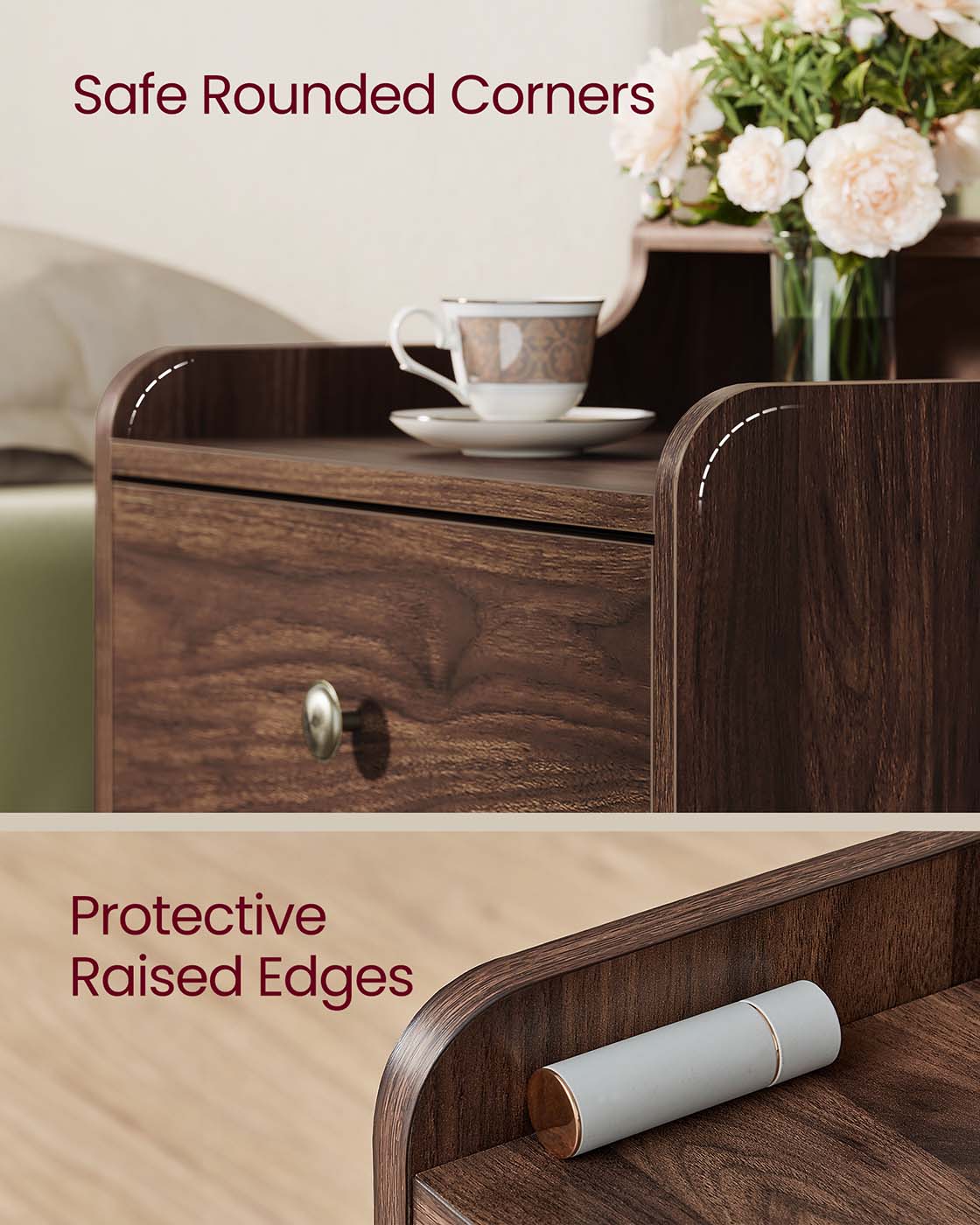 Bedside Tables with Hidden Drawers, Set of 2