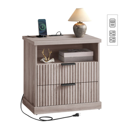 MAXE Collection - Nightstand with Charging Station