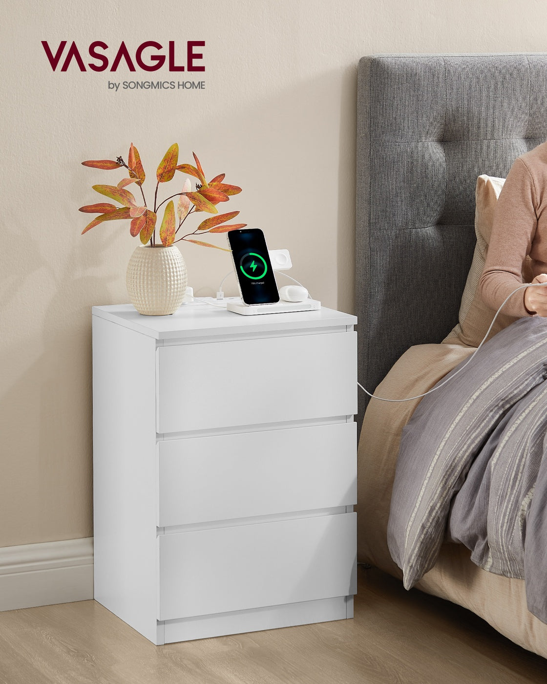 Nightstand with Charging Station