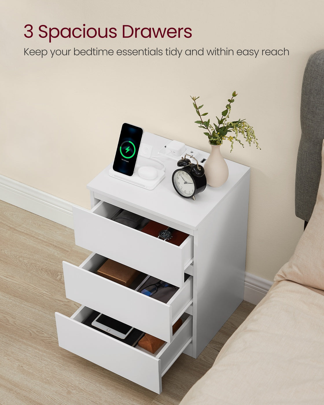 Nightstand with Charging Station