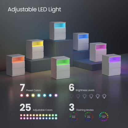 Nightstand with Adjustable LED Light