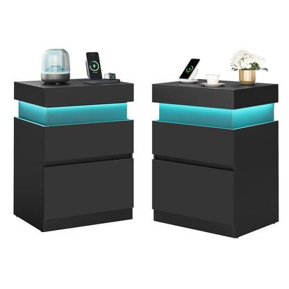 KAILYN Collection - Nightstand with Power Outlets, Sliding Lid - HWLEXTRA 