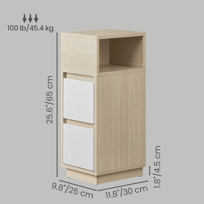 Set of 2 Narrow Side Tables, Slim End Table with 2 Drawers, 1 Open
Compartment, for Living Room, Bedroom - image 24