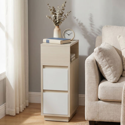Set of 2 Narrow Side Tables, Slim End Table with 2 Drawers, 1 Open
Compartment, for Living Room, Bedroom - image 25