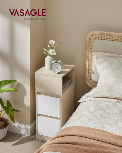 KAILYN Collection Slim Bedside Tables Set of 2 Cloud White - image 18