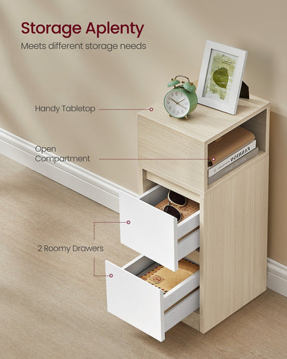 KAILYN Collection Slim Bedside Tables Set of 2 Cloud White - image 20