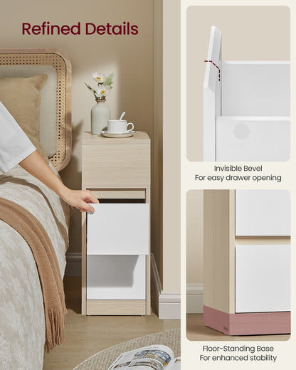KAILYN Collection Slim Bedside Tables Set of 2 Cloud White - image 21