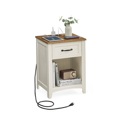 Farmhouse Nightstands with Charging Station, Set of 2 - image 18