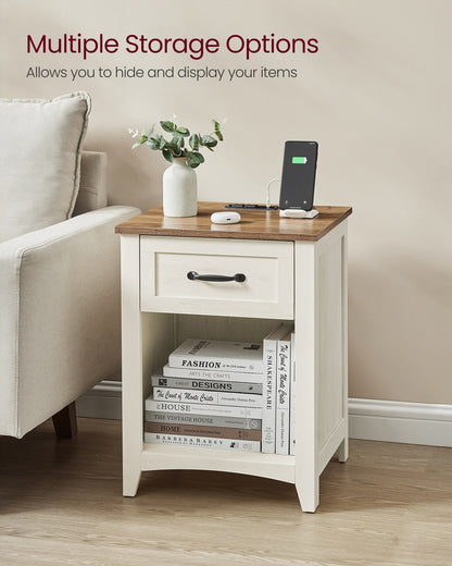 Farmhouse Nightstands with Charging Station, Set of 2 - image 22