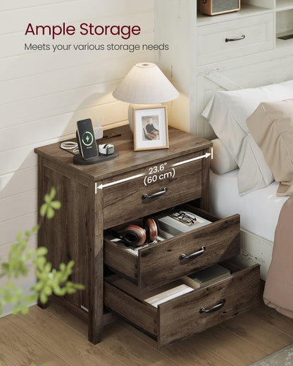 LIRY Collection - Farmhouse Nightstand with Charging Station - image 15