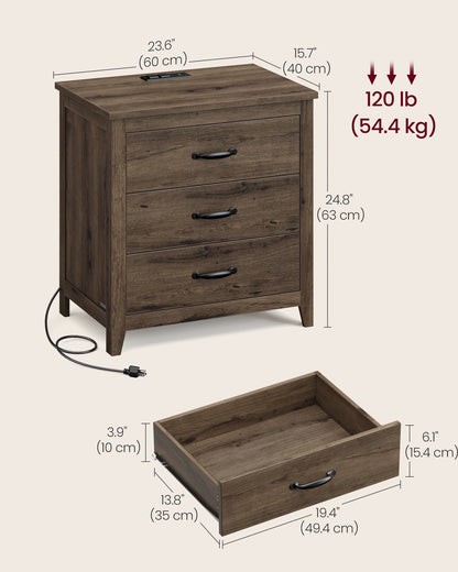 LIRY Collection - Farmhouse Nightstand with Charging Station - image 18