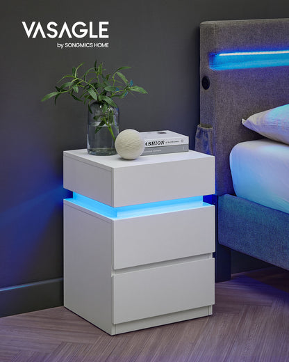 Nightstands with LED Lights, Set of 2