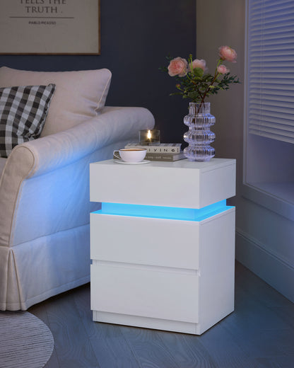 Nightstands with LED Lights, Set of 2