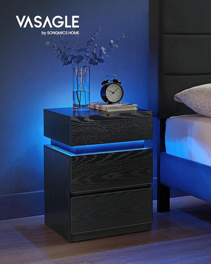 Nightstands with LED Lights, Set of 2