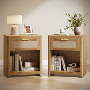 Boho nightstand with drawer and open shelf - image 22