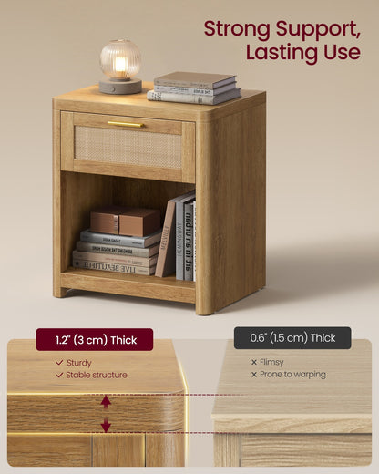 Boho nightstand with drawer and open shelf - image 5