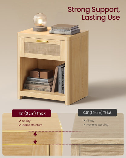 Boho nightstand with drawer and open shelf - image 19