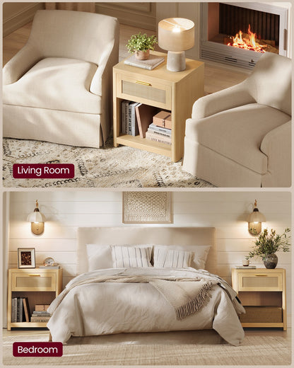 Boho nightstand with drawer and open shelf - image 20