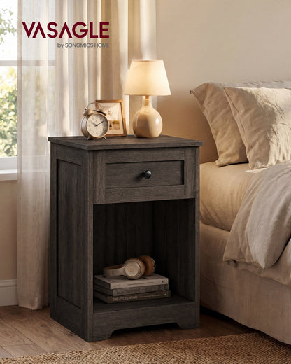 Farmhouse nightstand with charging station and drawer - image 8