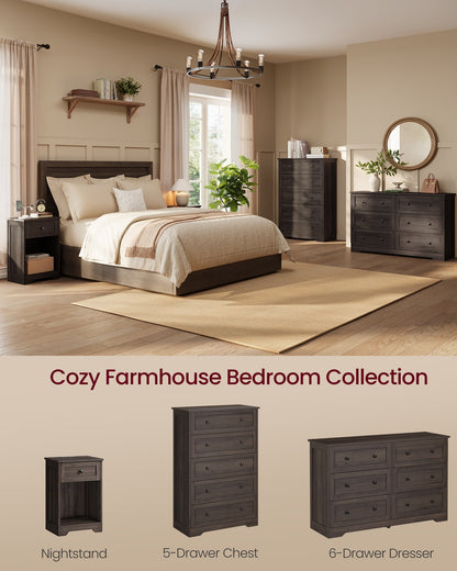 Farmhouse nightstand with charging station and drawer - image 12