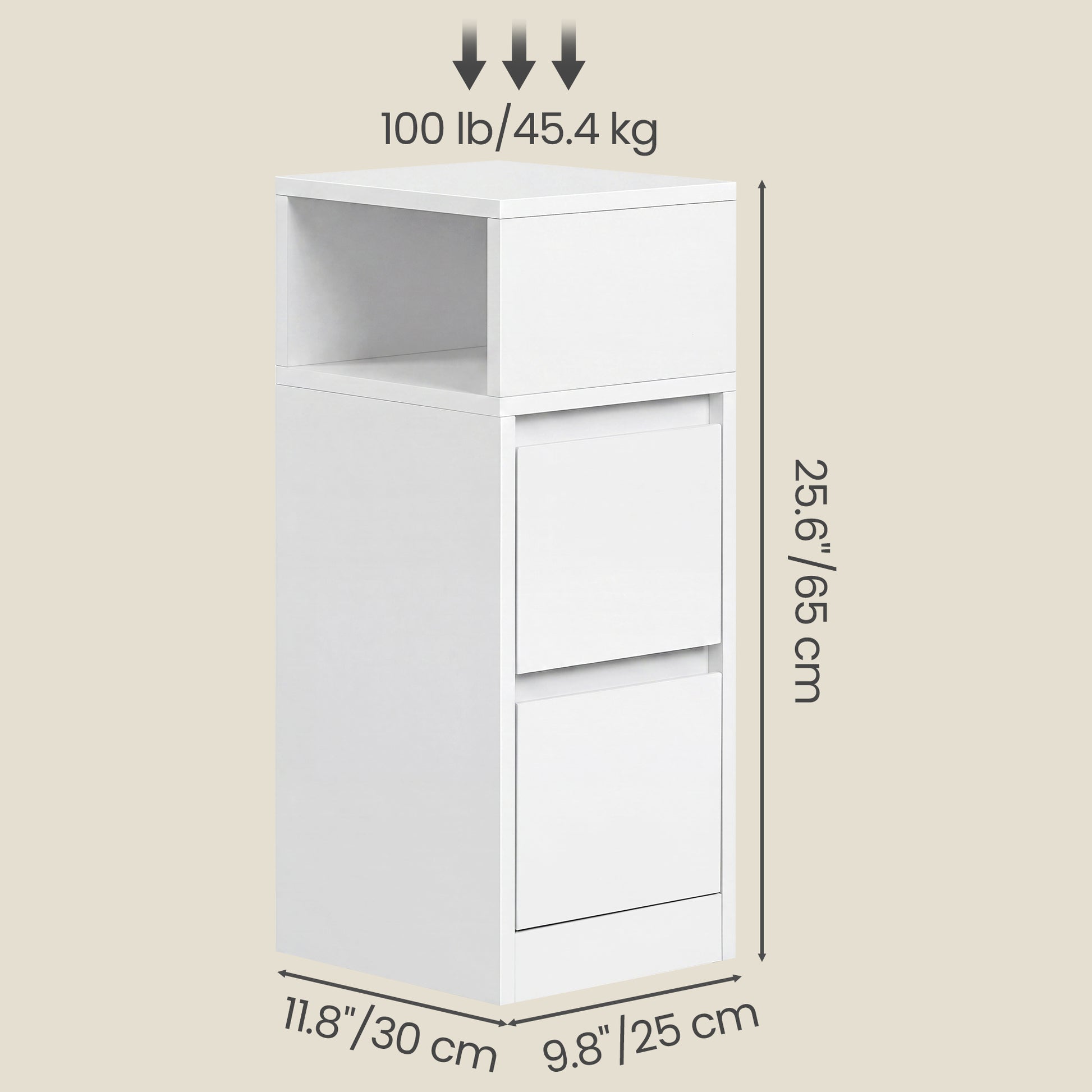 Set of 2 Narrow Side Tables, Slim End Table with 2 Drawers, 1 Open
Compartment, for Living Room, Bedroom - image 11
