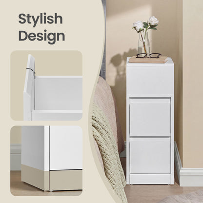 Set of 2 Narrow Side Tables, Slim End Table with 2 Drawers, 1 Open
Compartment, for Living Room, Bedroom - image 14