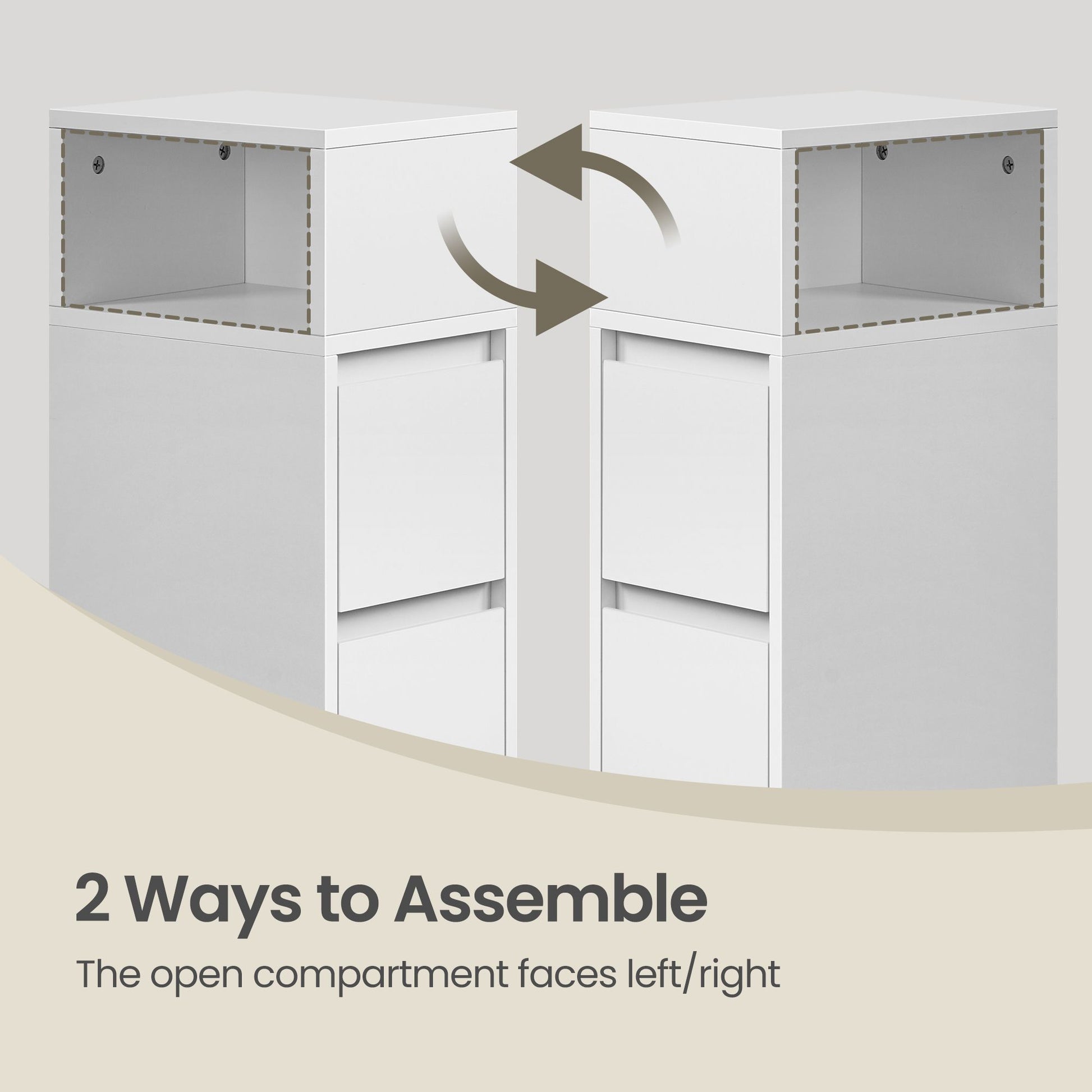 Set of 2 Narrow Side Tables, Slim End Table with 2 Drawers, 1 Open
Compartment, for Living Room, Bedroom - image 15