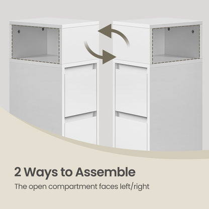 Set of 2 Narrow Side Tables, Slim End Table with 2 Drawers, 1 Open
Compartment, for Living Room, Bedroom - image 15