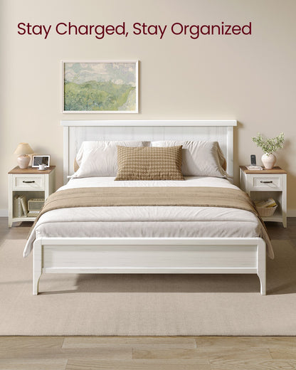 Farmhouse Nightstands with Charging Station, Set of 2 - image 3