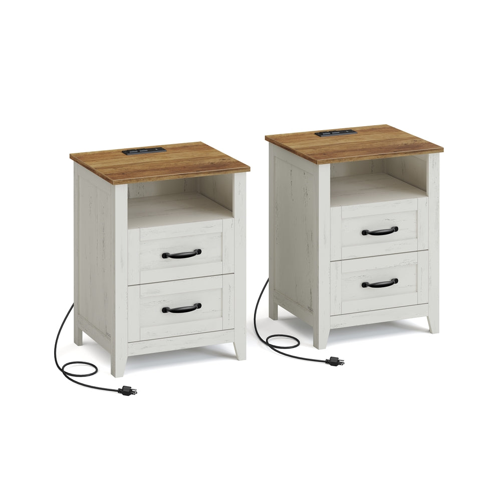 LIRY Collection - Farmhouse Nightstand with Charging Station - image 31