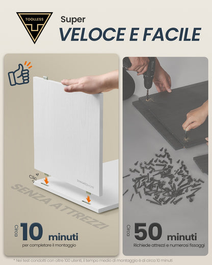 Slim Bedside Table, 1‑Pack Narrow Cabinet with Drawer