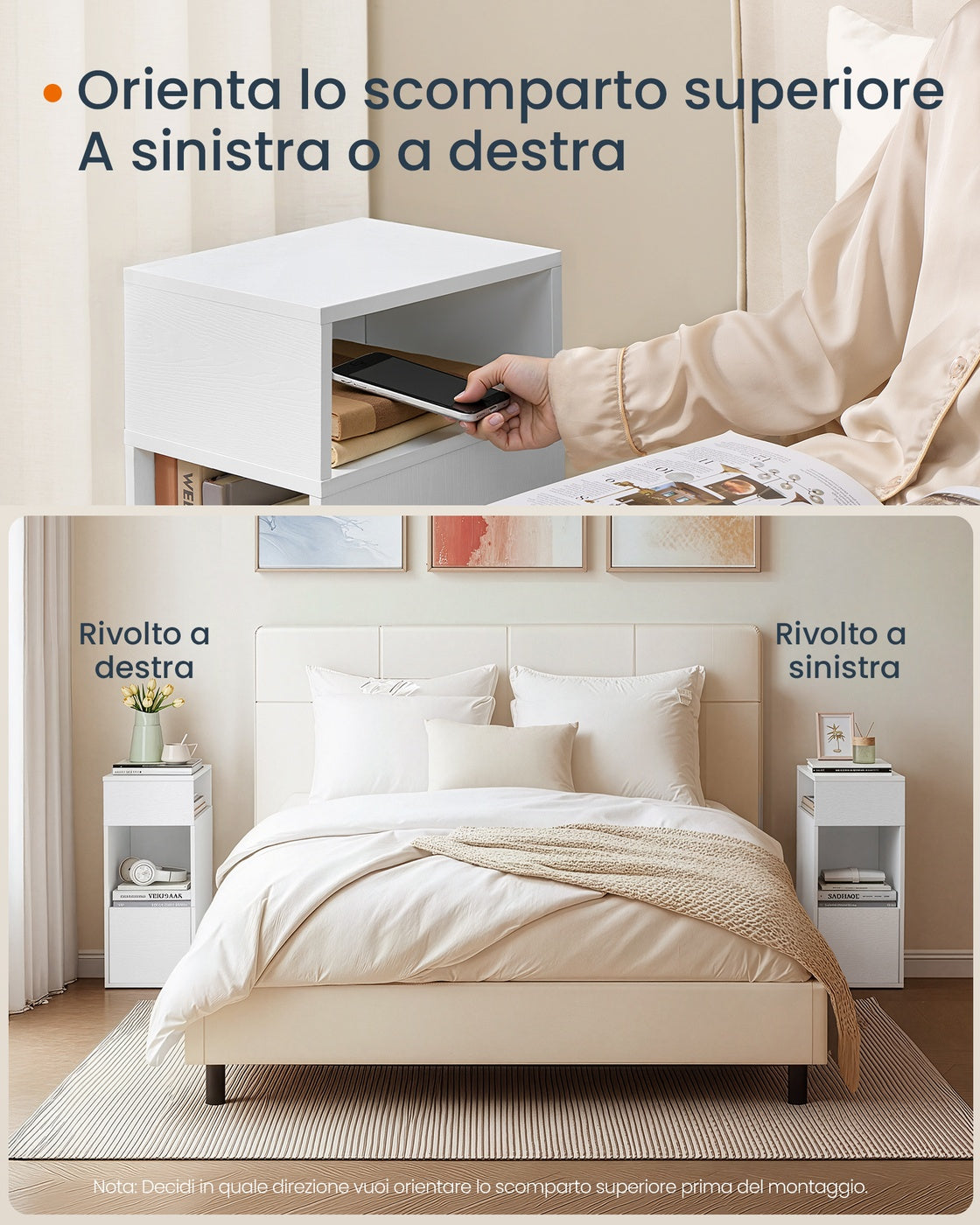 Slim Bedside Table, 1‑Pack Narrow Cabinet with Drawer