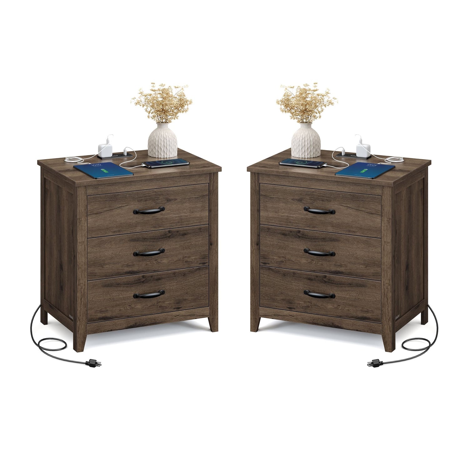 Farmhouse Nightstand with Charging Station - image 9