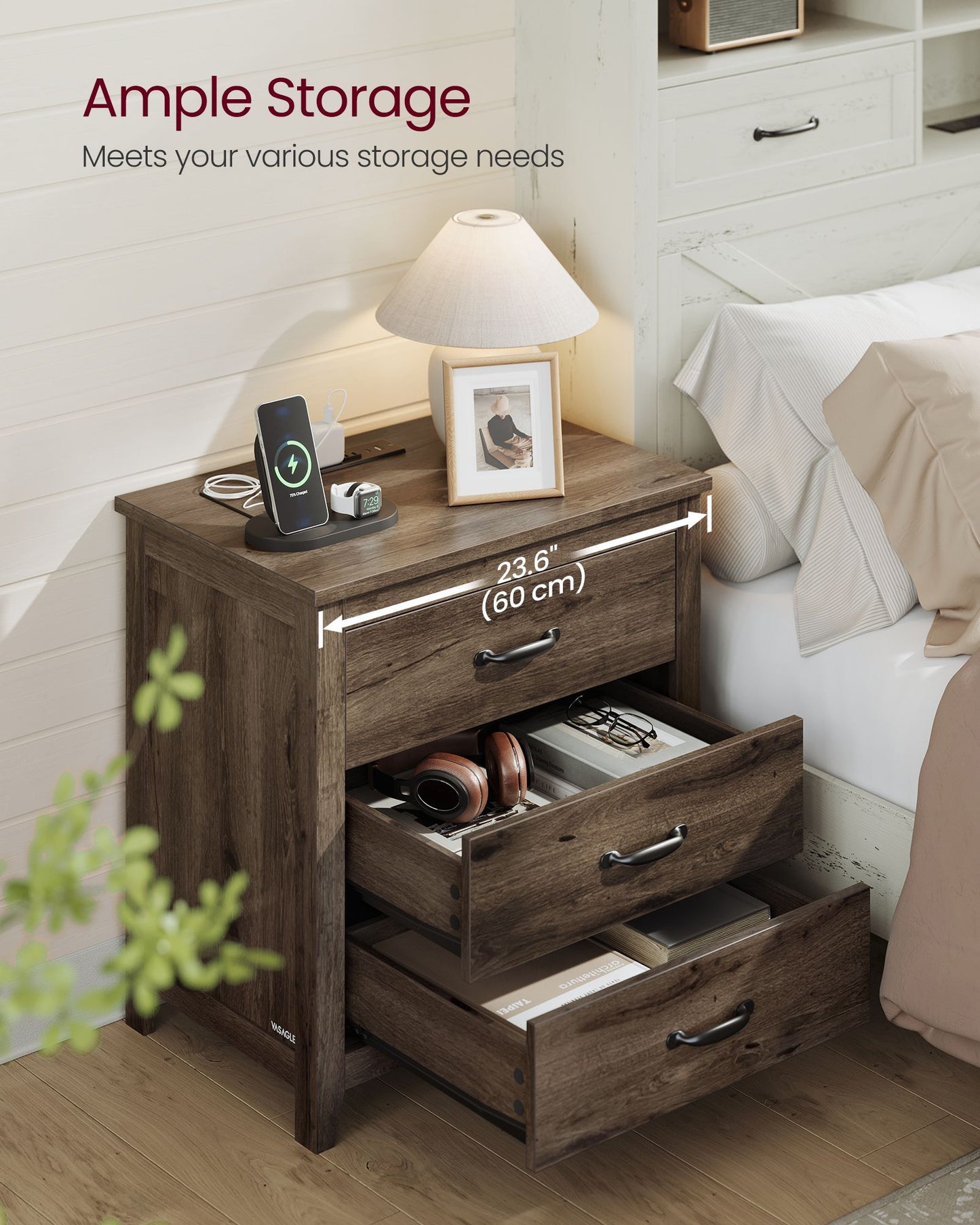 Farmhouse Nightstand with Charging Station - image 5
