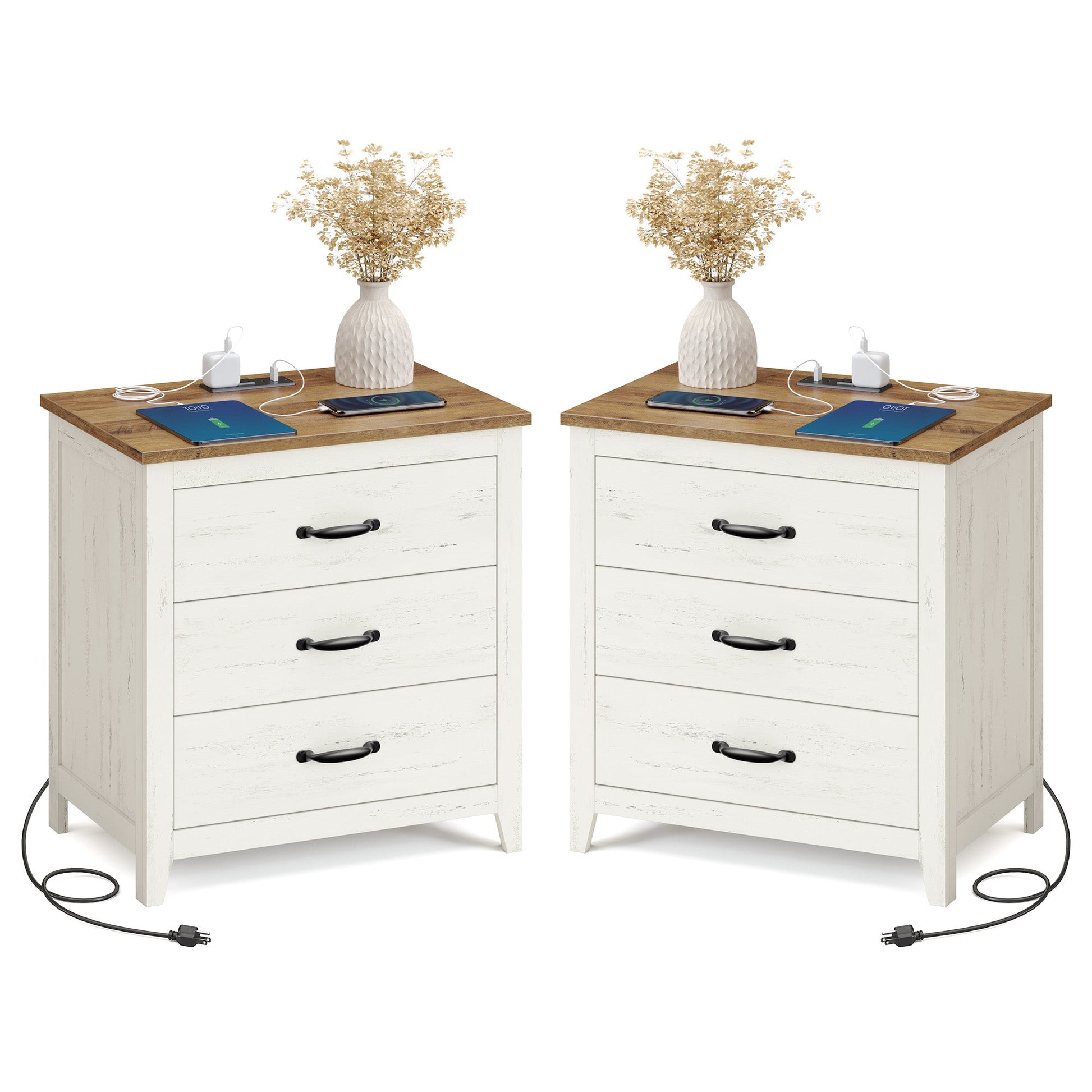 Farmhouse Nightstand with Charging Station - image 8