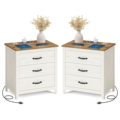 Farmhouse Nightstand with Charging Station - image 1
