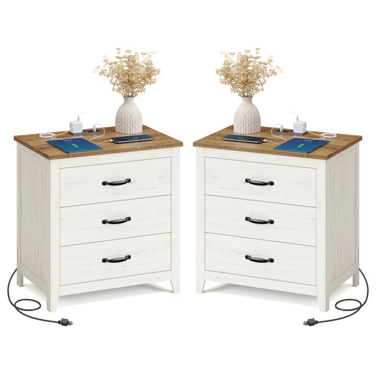 Farmhouse Nightstand with Charging Station - image 1