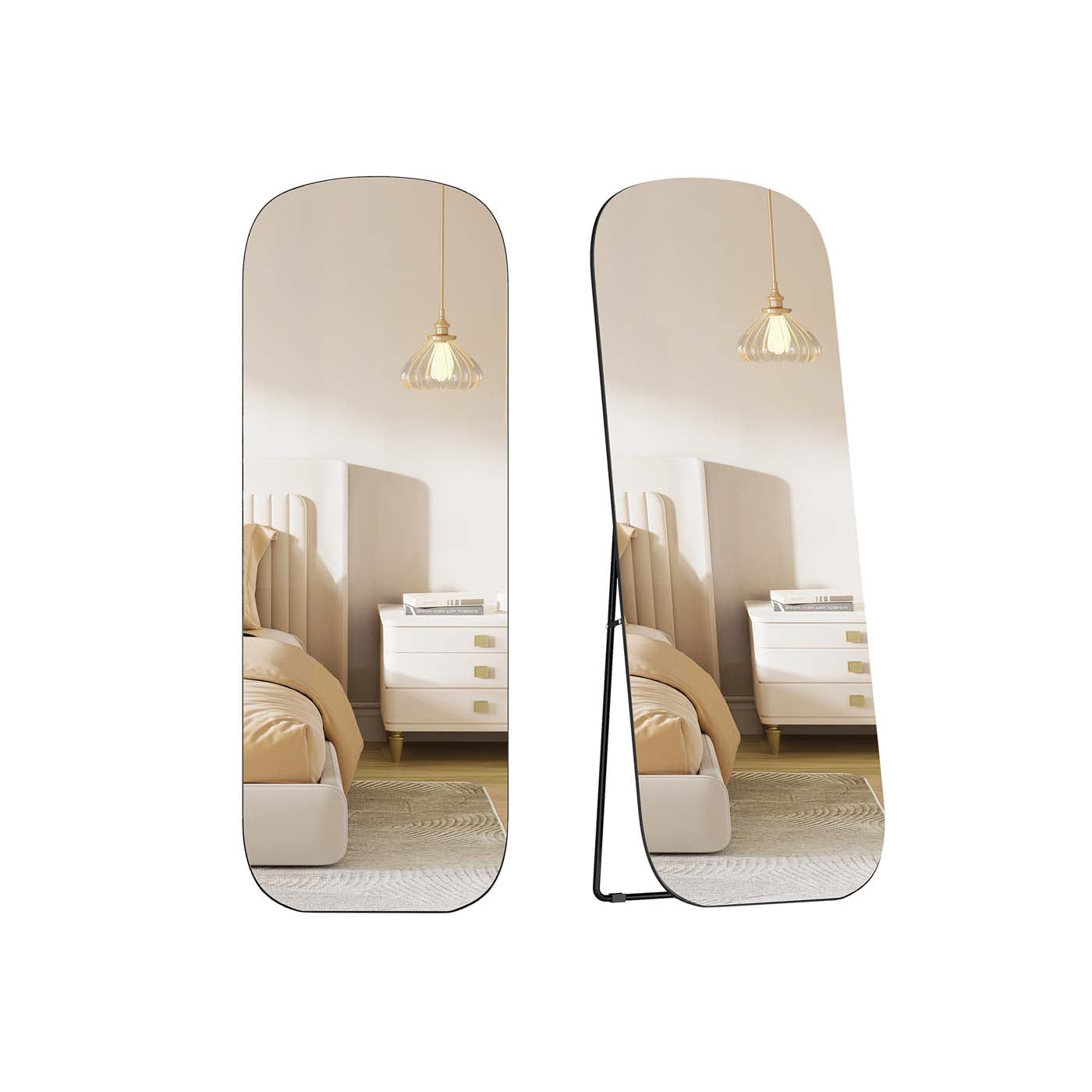 Full length standing mirror with rounded corners - image 1