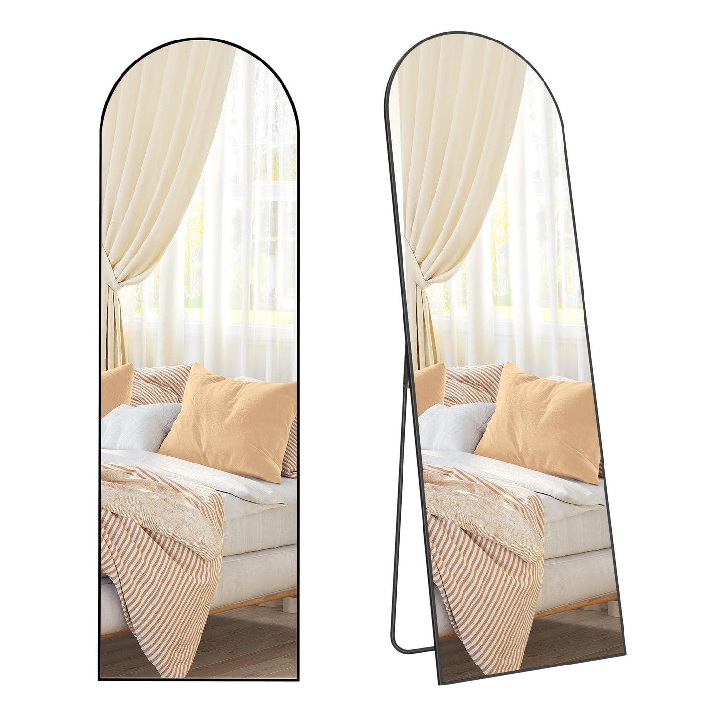 Full Length Mirror 160 x 50 cm Arched with Stand Pale Gold - image 39