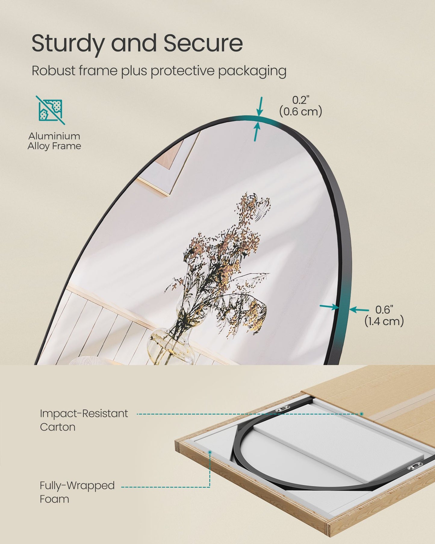 Full Length Mirror 160 x 50 cm Arched with Stand Pale Gold - image 44