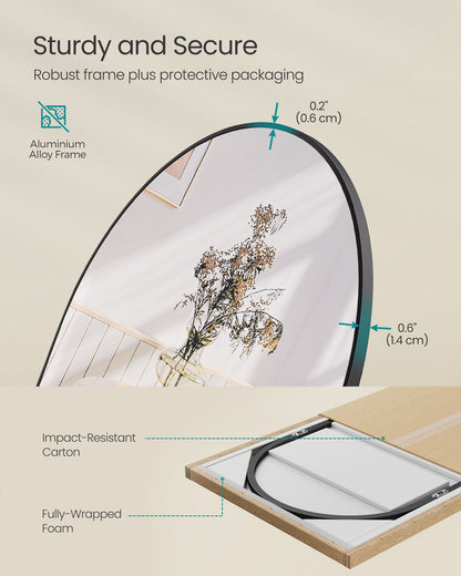Full Length Mirror 160 x 50 cm Arched with Stand Pale Gold - image 44