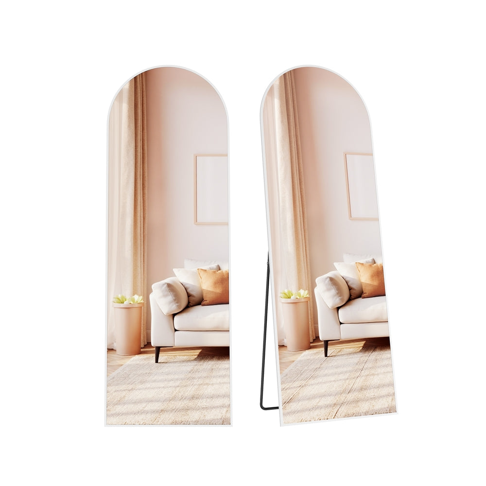 Full Length Mirror 160 x 50 cm Arched with Stand Pale Gold