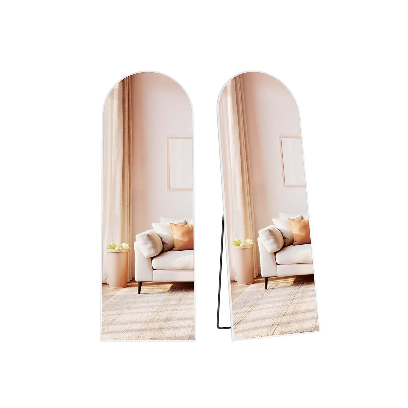 Full Length Mirror 160 x 50 cm Arched with Stand Pale Gold - image 15